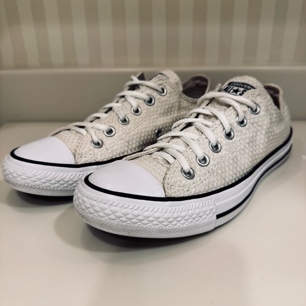 Converse Cream Waffle Print Textile Sneakers - Picture 4 of 16